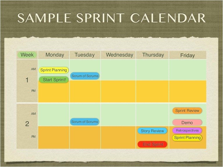 Agile Sprint Calendar Template Williamson ga us