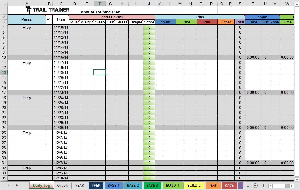 annual training plan template excel 1020