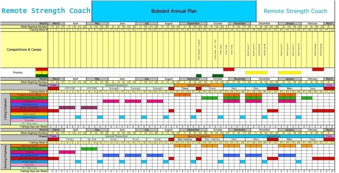 Annual Training Calendar Template Excel Yearly Training Calendar Template Calendar Printable 2018