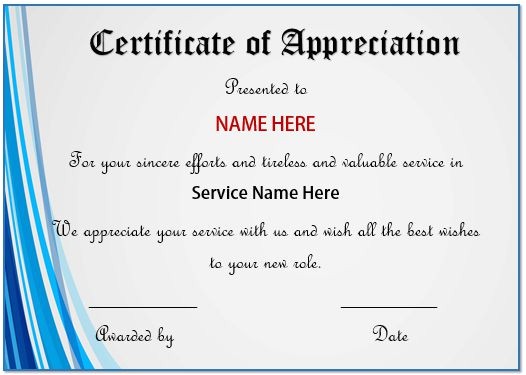 certificates of appreciation for employees
