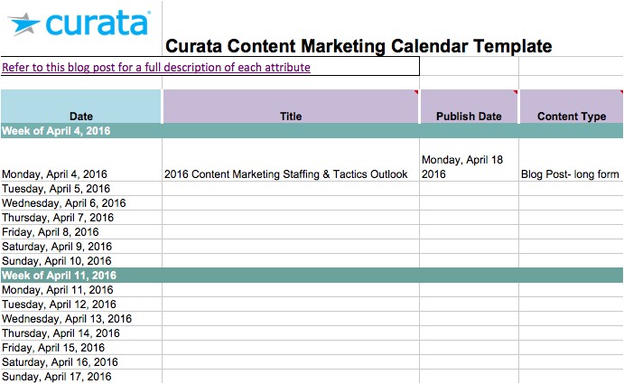 Best Content Marketing Calendar Template Editorial Calendar Templates for Content Marketing the