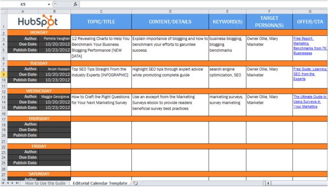 Blog Editorial Calendar Template Excel Le Problematiche Da Affrontare Quando Si Lancia Un Blog