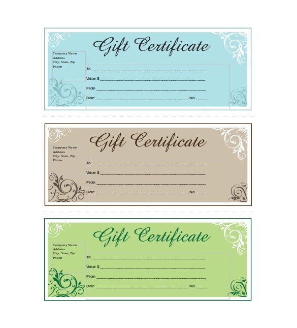 sample business gift certificate