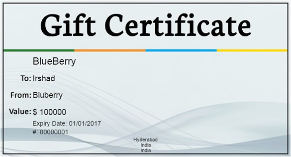Business Gift Certificate Template Gift Certificate Template 34 Free Word Outlook Pdf