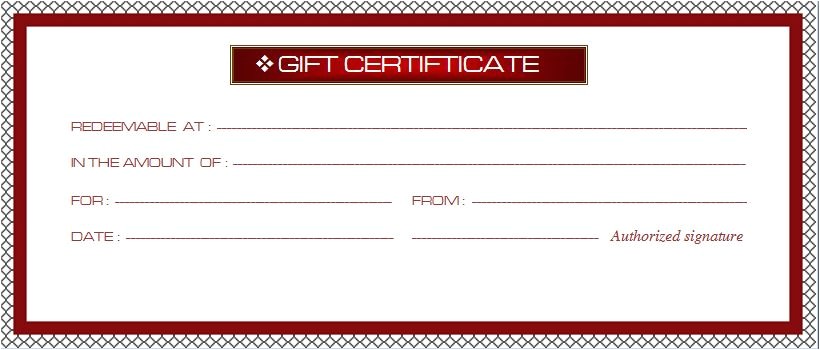 modern design of business gift certificate template sample with red and white color theme