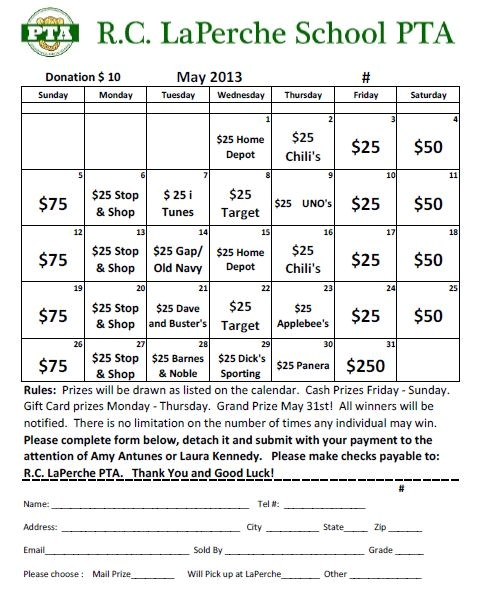 may calendar raffle purchase tickets today
