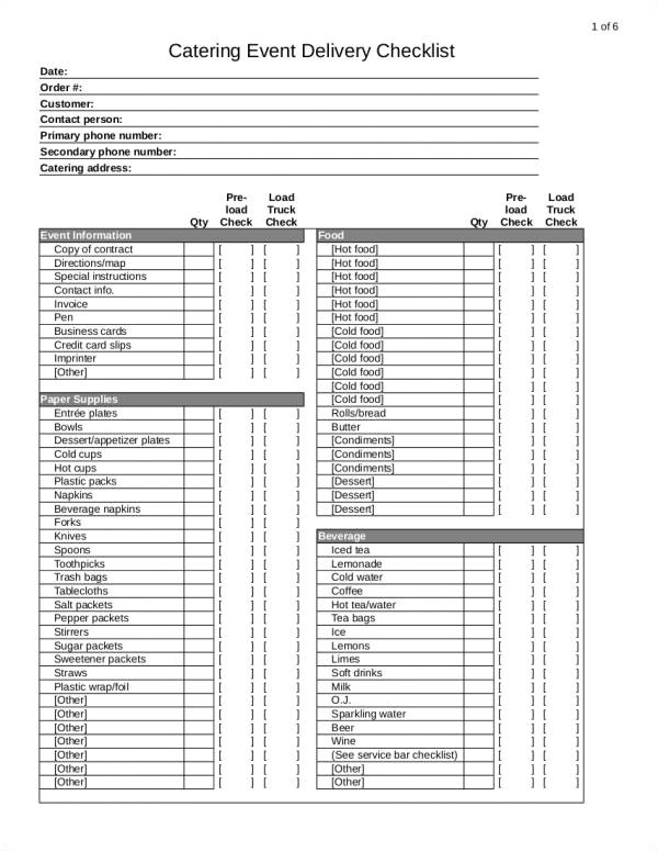 catering spreadsheet template