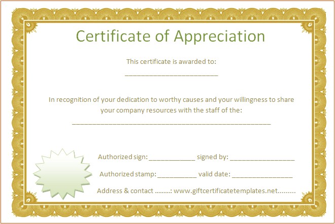 7 certificate of appreciation templates