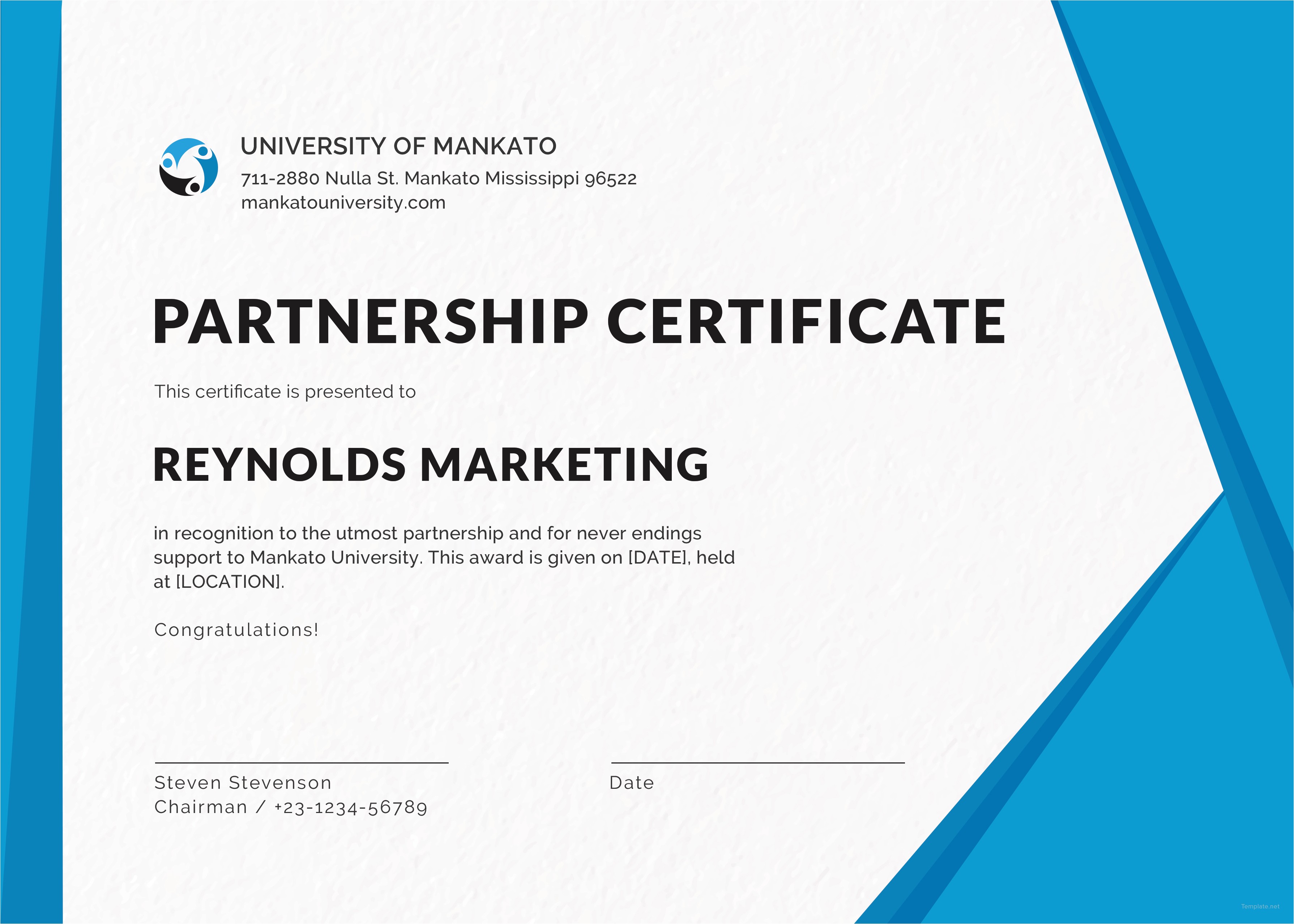 business certificate design