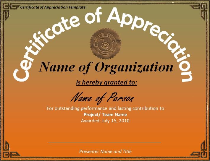 Certificates Of Appreciation Templates Certificate Of Appreciation Template Professional Word
