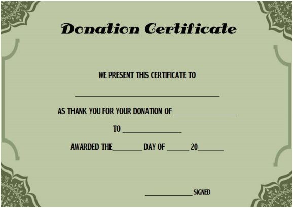 donation certificate template