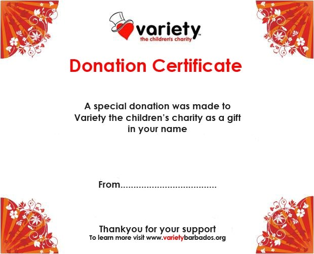 donation certificate template