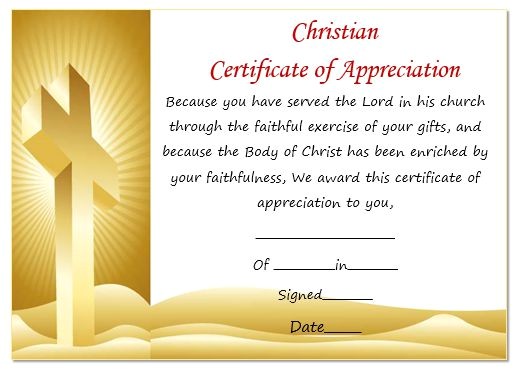 Christian Certificate Of Appreciation Template thoughtful Pastor Appreciation Certificate Templates to