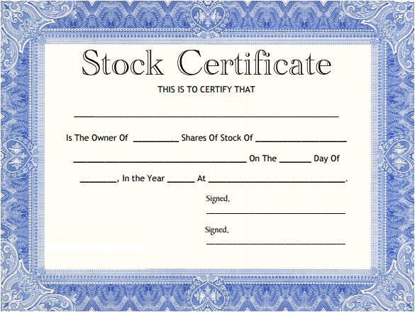 share stock certificate template