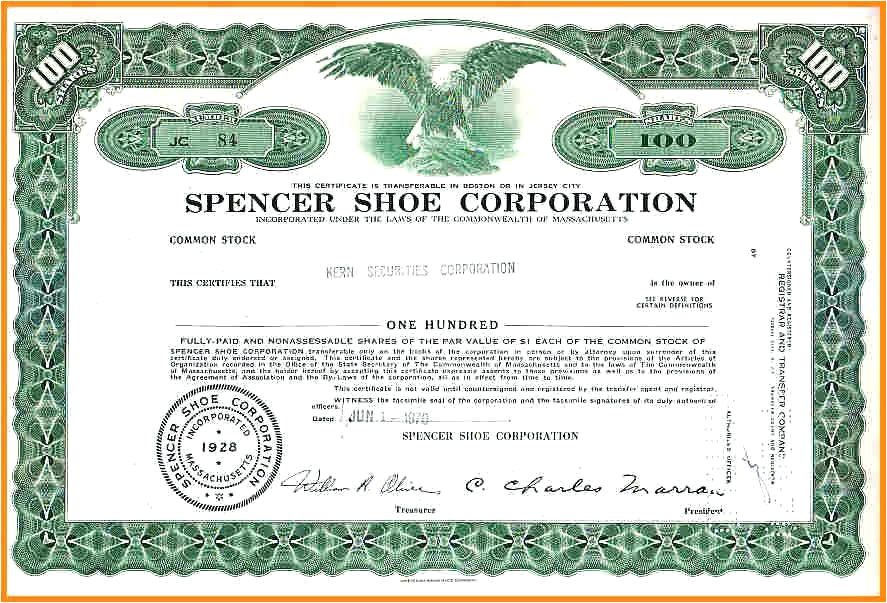 corporate stock certificate template word