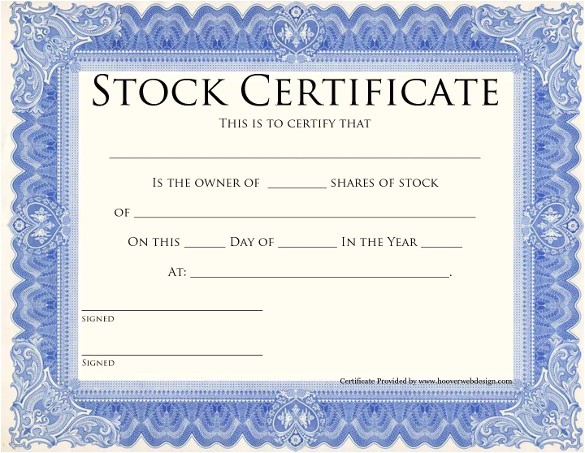 share stock certificate template
