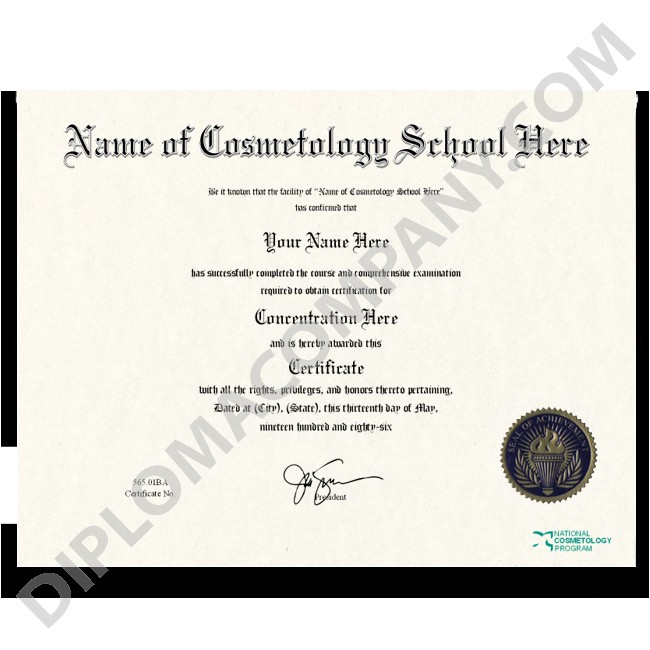 order fake cosmetology certificate