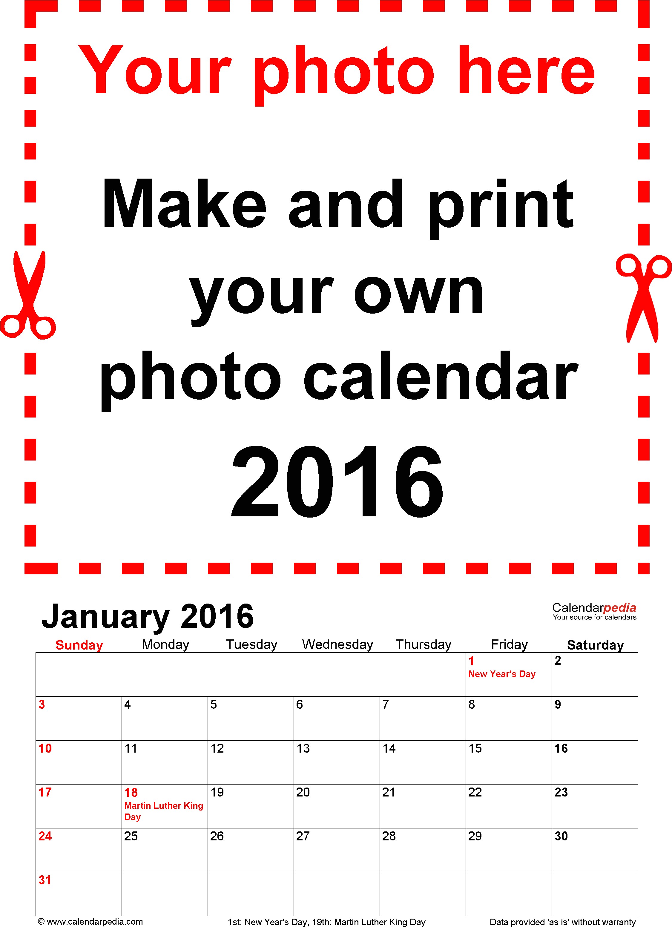 customizable 2016 calendar template for word