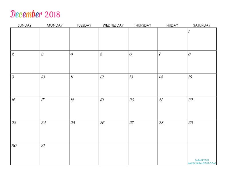 custom editable free printable 2018 calendar