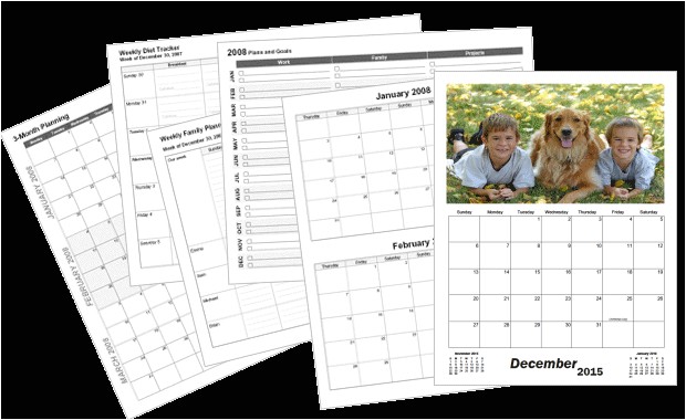 large custom calendar template
