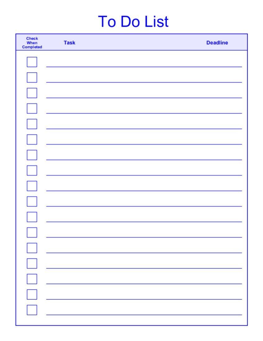 free printable daily weekly to do list for template