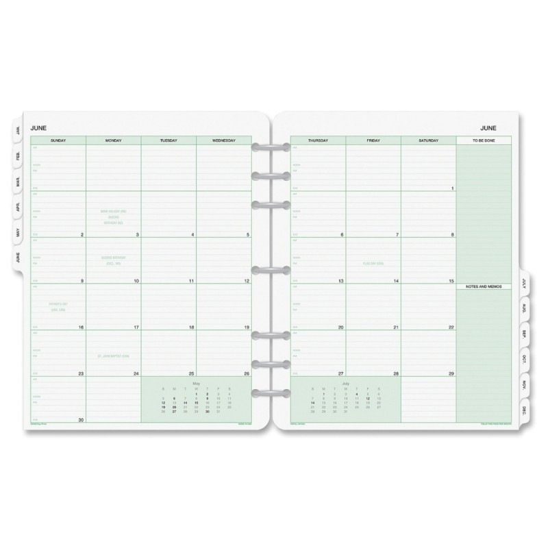 2 page per month calendar template 2016 for daytimer
