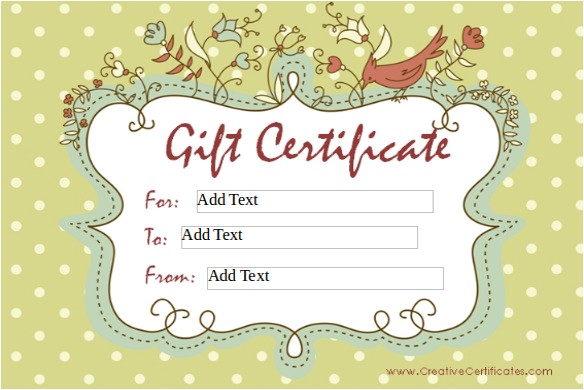 sample homemade gift certificate