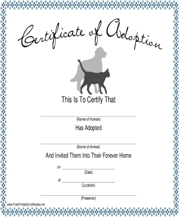 dog certificate