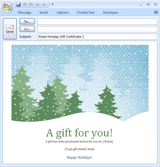 email gift certificate template