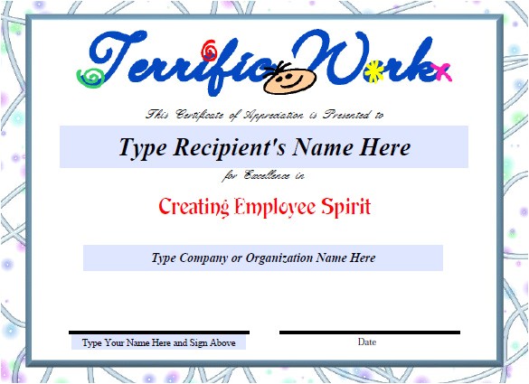 Employee Recognition Certificates Templates Free Certificate Template 45 Free Printable Word Excel Pdf
