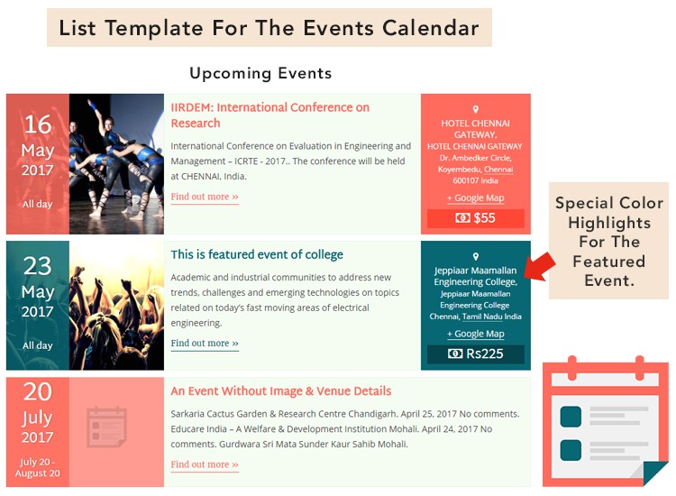 Event Calendar Template for Website the events Calendar Shortcode and Templates WordPress