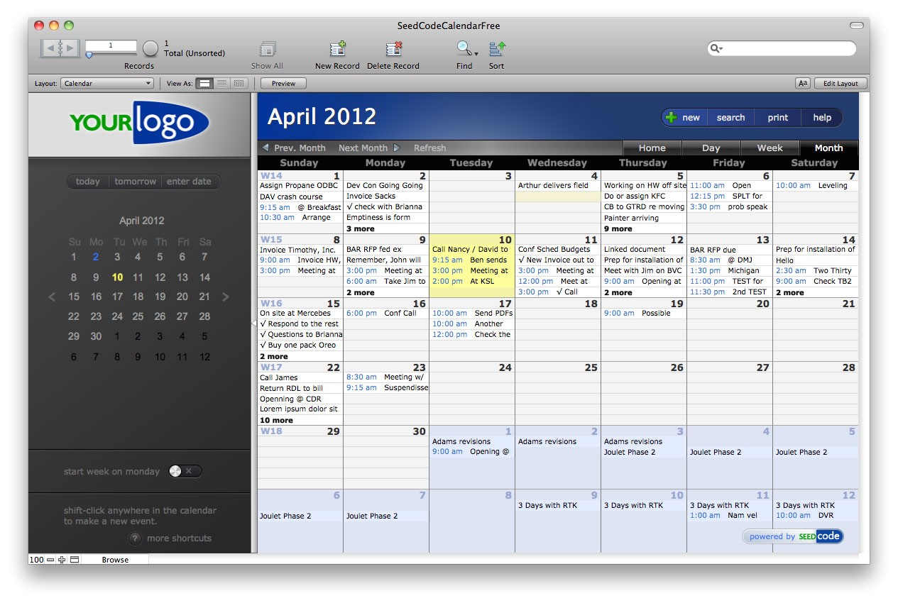 filemaker 12 sql in our free calendar