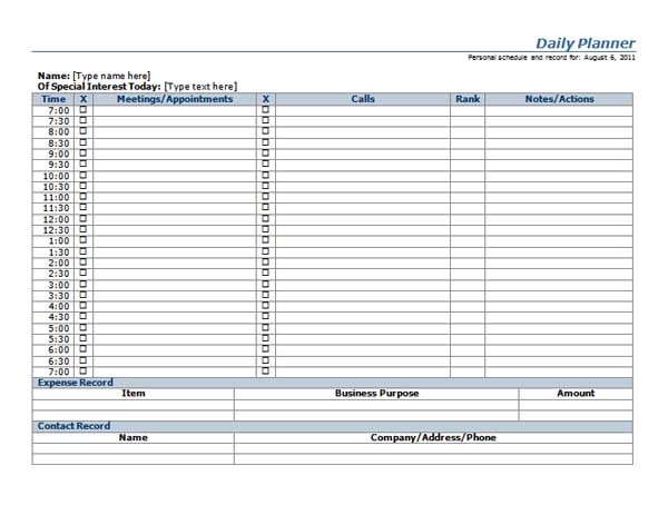 free franklin planner template