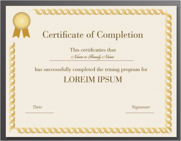 certificate of completion templates