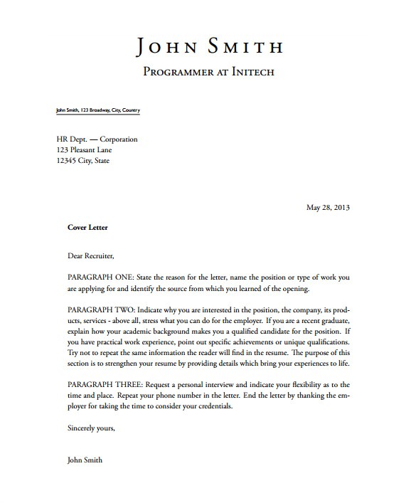 Free Download Cover Letter Templates 5 Latex Cover Letter Templates Free Sample Example