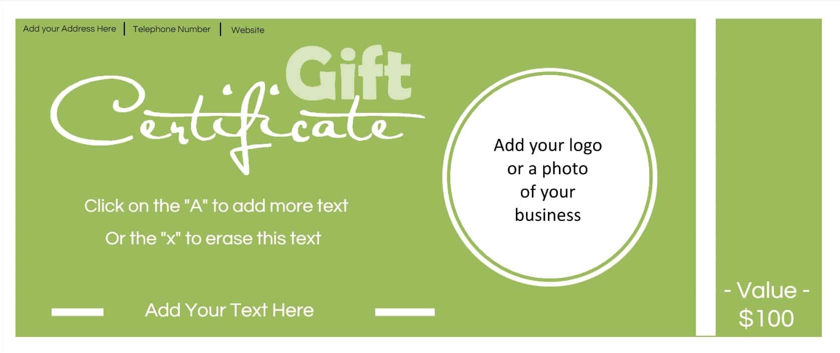 Free Gift Certificate Template with Logo Gift Certificate Template with Logo
