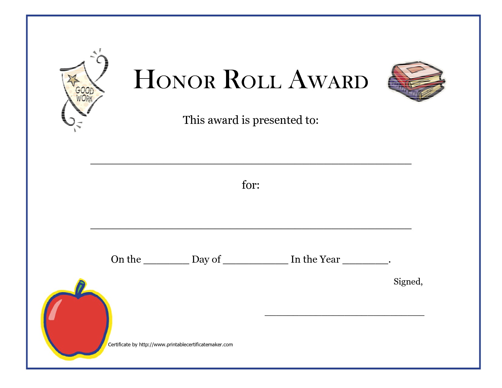 ab honor roll certificate