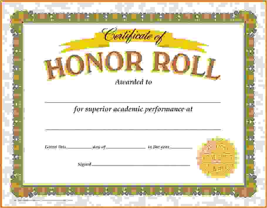 Free Honor Roll Certificate Template Honor Roll Certificate Template Fee Schedule Template
