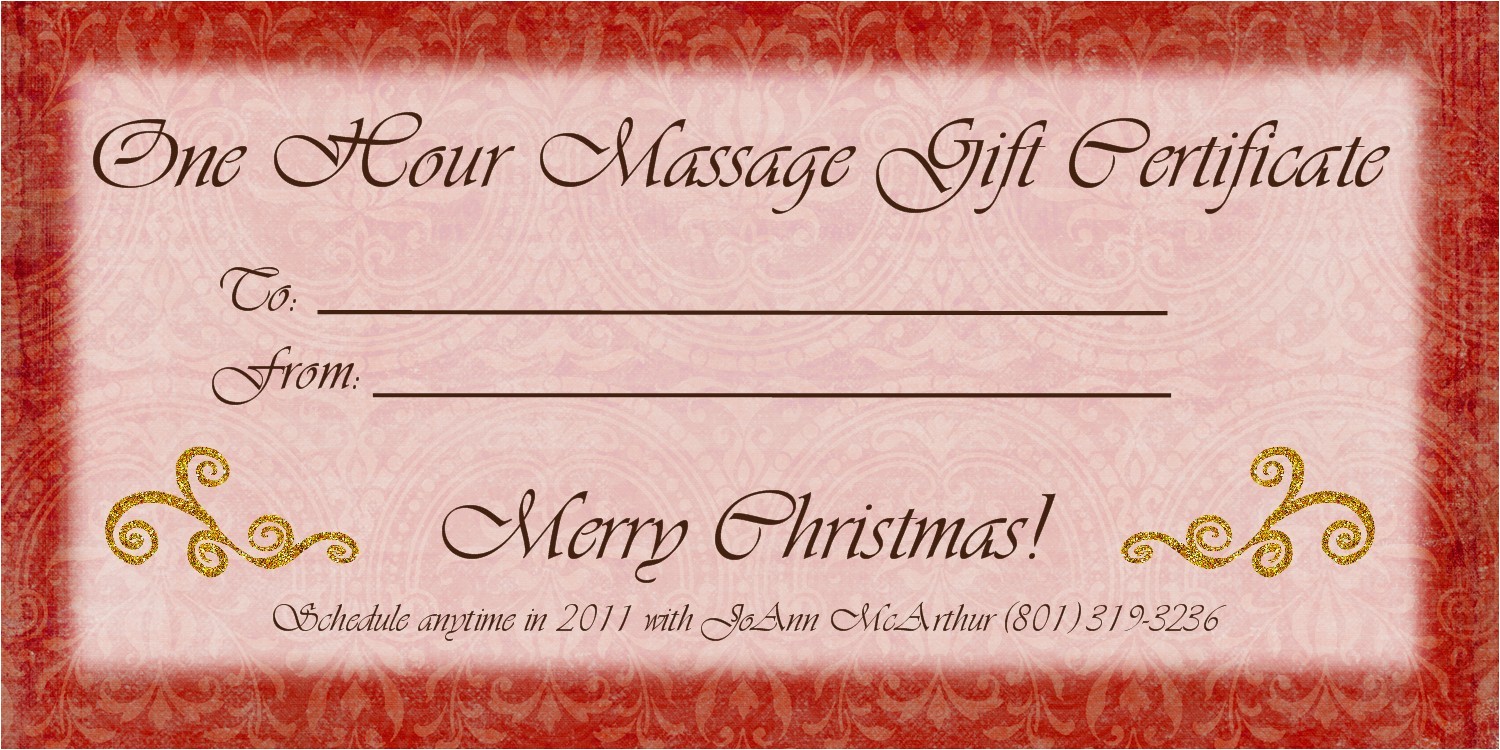 massage gift certificate