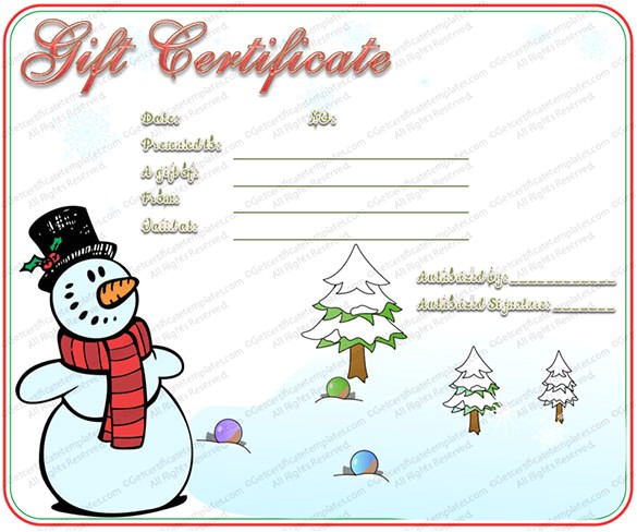 christmas gift certificate template