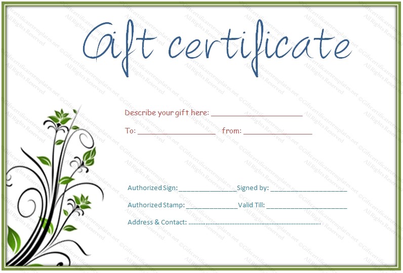 blank gift certificate template free download