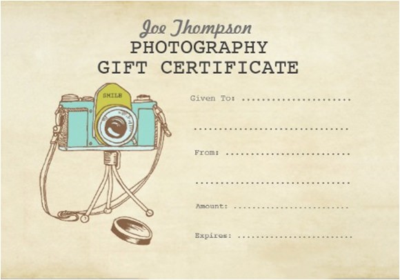 Gift Certificate Template for Photographers 12 Sample attractive Photography Gift Certificate