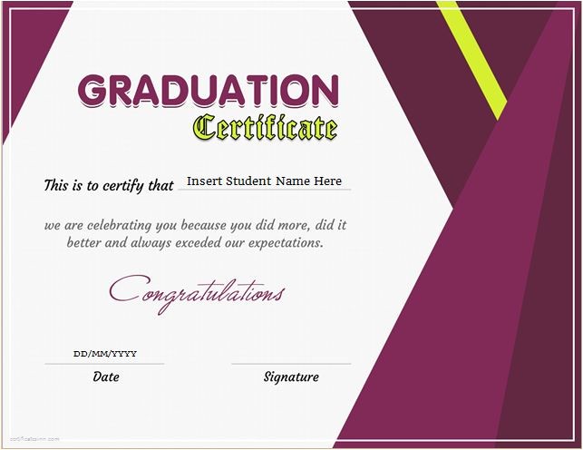 graduation certificates