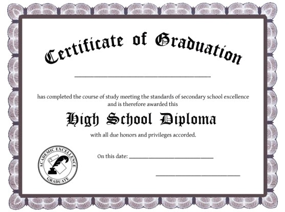 high school diploma templates