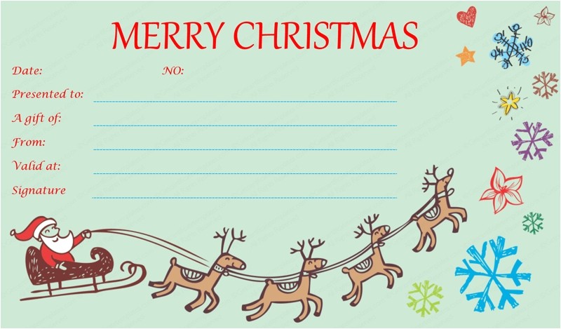 christmas gift certificates templates