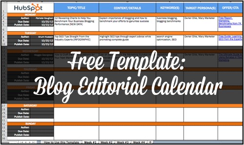 blog editorial calendar template