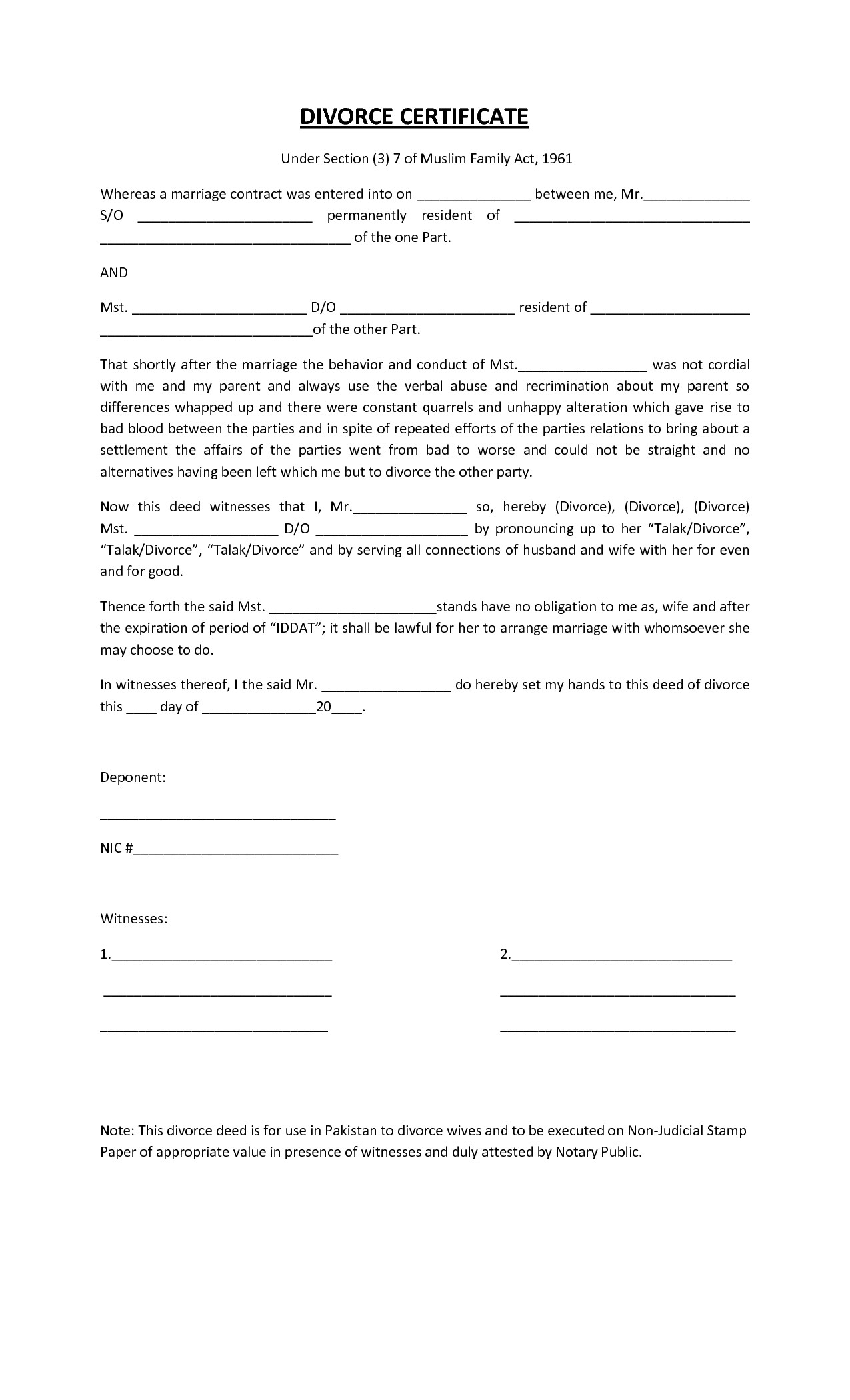 Islamic Divorce Certificate Template 10 Best Images Of islamic Divorce Certificate Sample