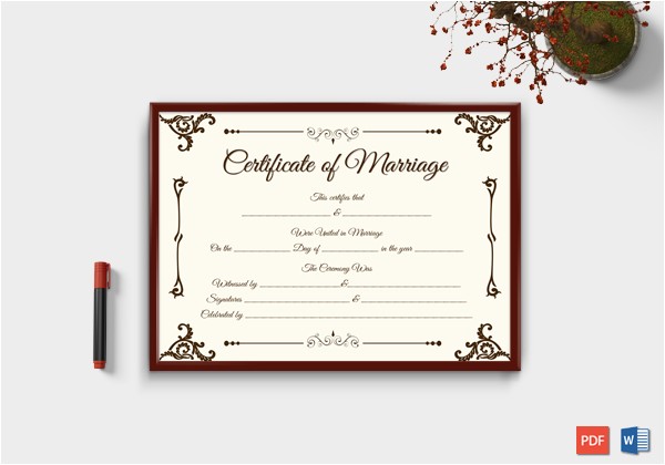 marriage certificate format