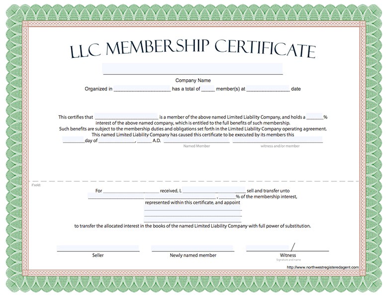 llc membership certificate