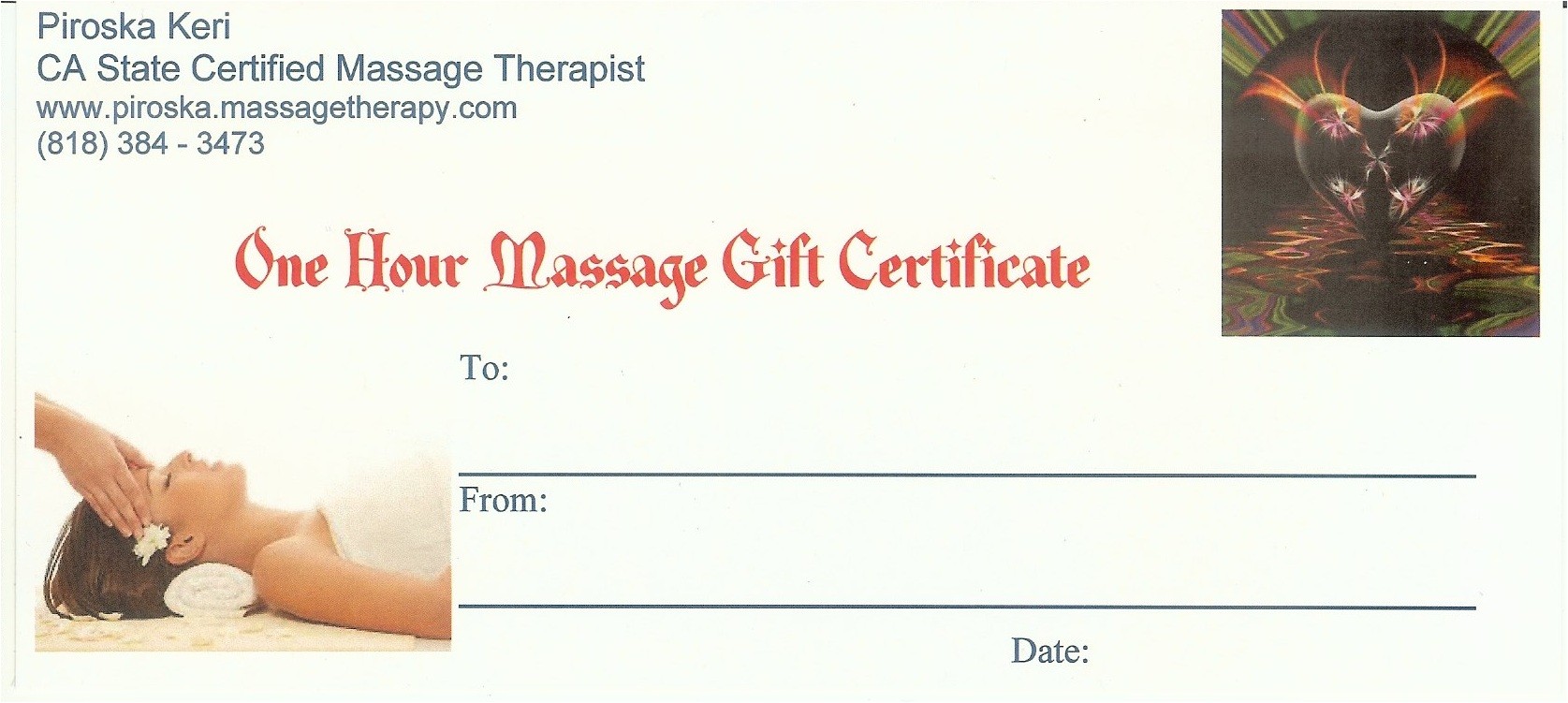 massage gift certificates